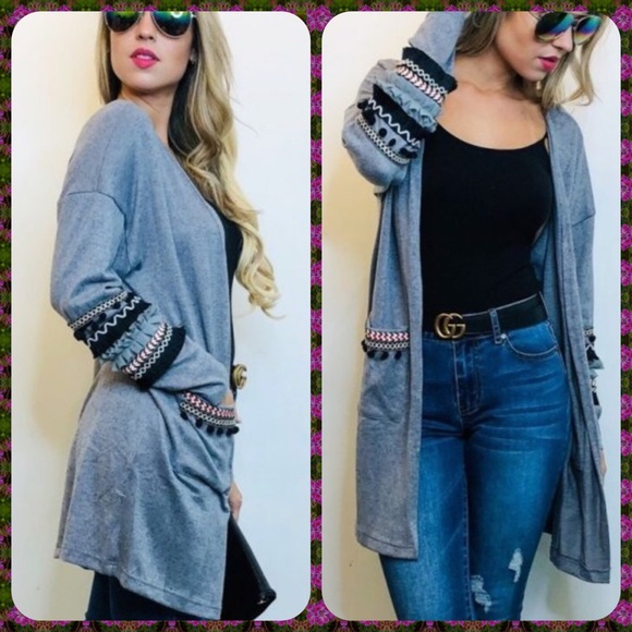 NEW! CARDIGAN WITH RIPPLED SLEEVE - Picture 2 of 2